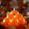 Pumpkin Tea Lights Decorations: Fall Decor, 12 Pack LED Orange Battery-operated pumpkin lights and flameless candles for Halloween. Thanksgiving Flickering Tealight Candle for Home Table Indoor Party Decoration.
